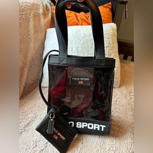 Vintage Polo Sport Ralph Lauren Clear Black Tote Bag